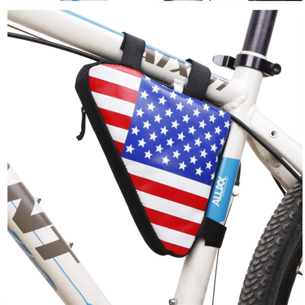 Cycling Bike Bicycle Frame Bag Waterproof Top Front Tube Triangle Pouch Bags American Flag Seat Phone Pack Cycle Accessories