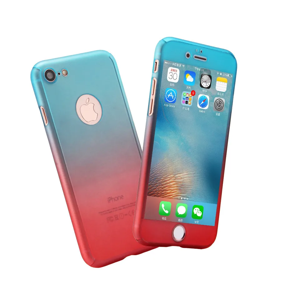 360 полная защита чехол для телефона для iPhone 6 6s 7 8 Plus закаленное стекло чехол для iPhone 11 Pro XS Max X XR противоударный чехол - Цвет: a2