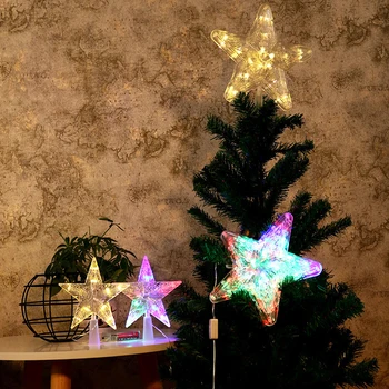 

Christmas Tree Topper LED Treetop Flashing Mode LED Lamp Star Light Battery Operated Christmas Tree Topper for Christmas Party