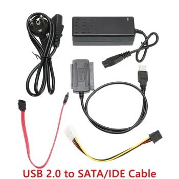 

US/EU Plug USB 2.0 to IDE SATA S-ATA 2.5 "3.5" HD HDD Hard Drive Adapter Converter with Power Cable OTB Plug-and-Play