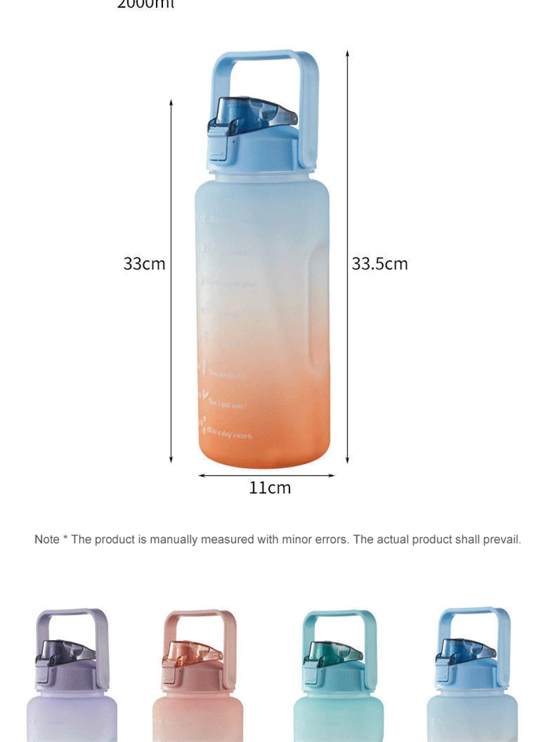 Gourde Bouteille D 'eau De Grande Capacité - Gourde Fitness 2L - Accessoires De Stockage De