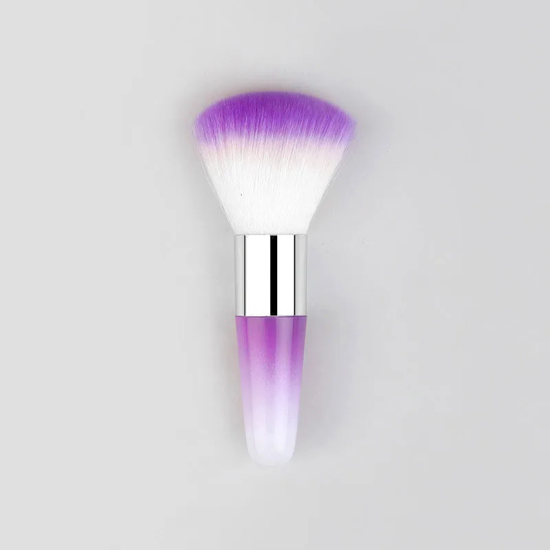 Purple Nail Cleaning Nail Tool Dust Brush Nail Art Care Manicure Dust Cleaning Brush Nail Soft Brush Long Handle Brush Dust Sweep - Цвет: Purple