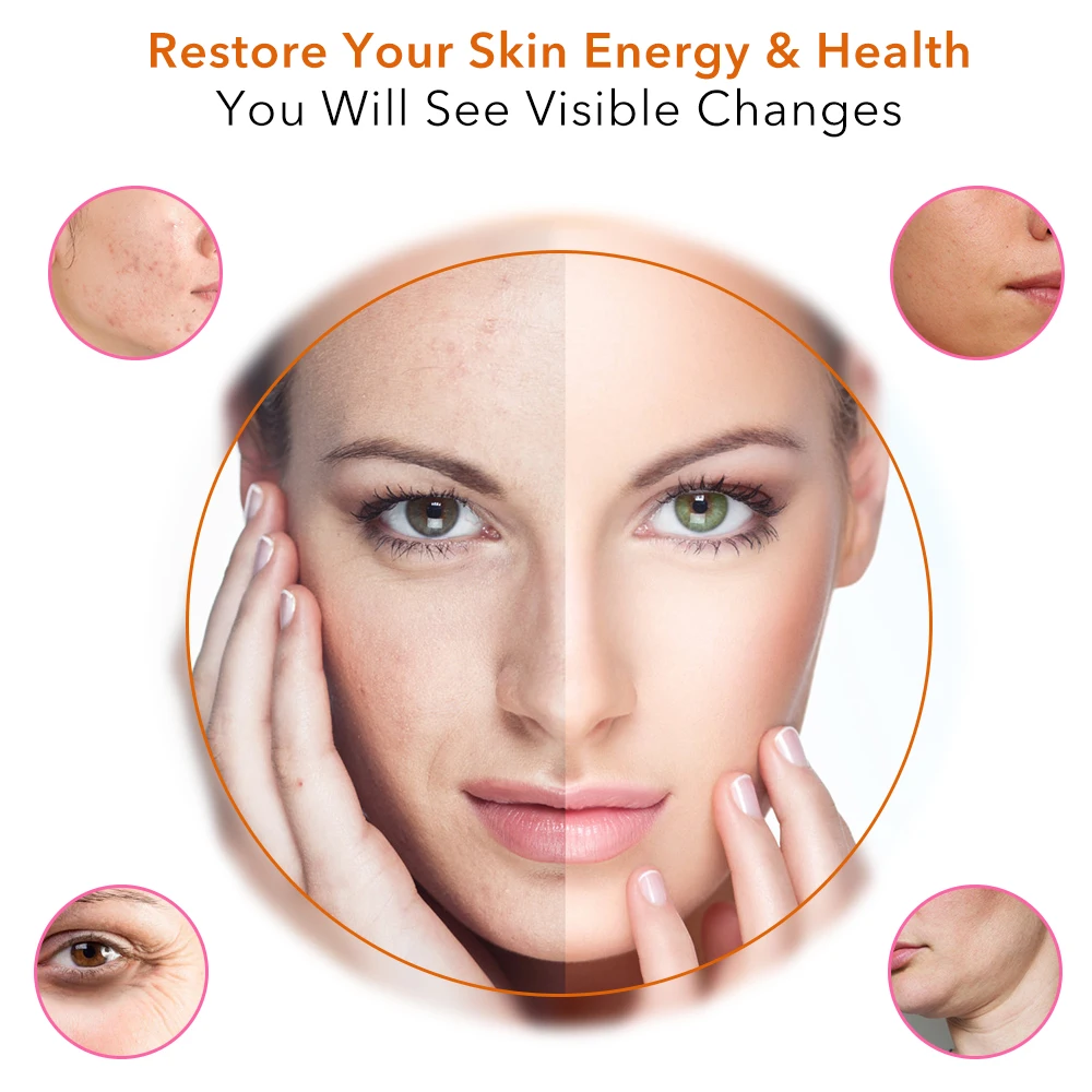  6 in 1 Photon Therapy Radio Frequency Ems Led Facial Skin Lifting Microcurrent Vibration Face Massa