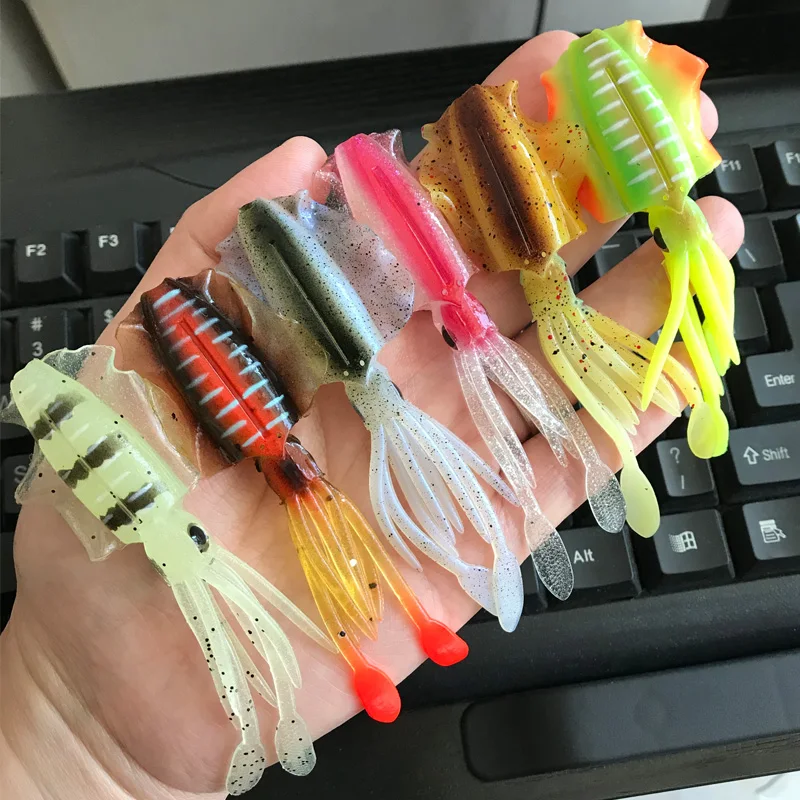 

OBSESSION Luminous Squid soft lure Wobbler 7g 10cm UV Squid Jigs Tuna Octopus Freshwater saltwater Fishing Lure silicone bait