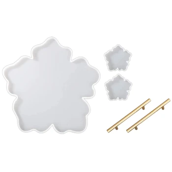 

Flower Silicone Tray Molds, Resin Tray Molds with 2Pcs Coaster Molds, Epoxy Resin Molds for DIY Casting