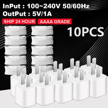 

US/EU/UK Plug 5V/1A USB-c AAAA++++ Cable to Lightning Cable Charger Adapter For iPhone 8 X XR XS Max Charger 5/10Pcs Wholesale