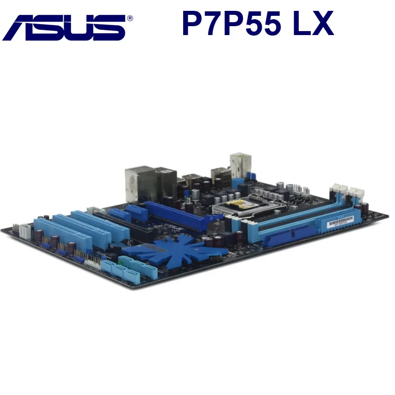 Разъем LGA 1156 ASUS P7P55 LX рабочего Материнская плата P55 LGA1156 i3 i5 i7 DDR3 16G материнская плата ATX USB2.0