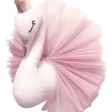 Голова Животного Лебедь Фламинго Настенное подвесное крепление плюшевая игрушка принцесса кукла для девочки ребенок подарок Детская комната Настенный декор