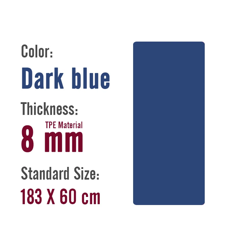 183x60cm thicker 8mm 183x600x8 мм толщиной двойной Цвет Нескользящие ТПЭ коврики для йоги качества упражнения для занятий спортом, пилатеса коврик для Для мужчин Фитнес тренажерный зал дома безвкусный Pad - Цвет: 183x60cm thicker 8mm