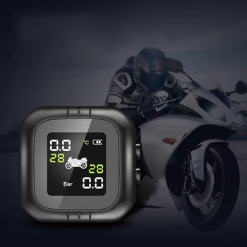 

Hot LCD Motorcycle Tire Pressure Monitoring System TPMS External Sensor Real Time Monitor Abnormal Alarm Tire Tool