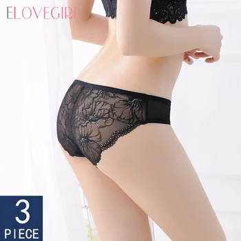 

Elovegirl 3 pcs. Seamless Panties Sexy Women Underwear Solid Color T Back Panties Girls Soft Thong Underwear Underwear