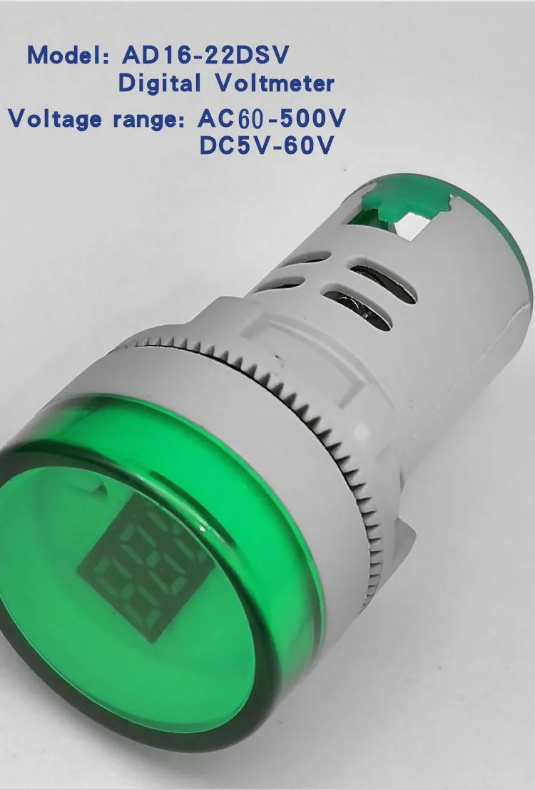 22MM AD16-22DSV type AC DC5-500V Mini Voltage Meter LED Digital Display Voltmeter Indicator Light Lamp Ammeter Hertz frequency
