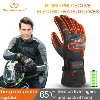 

Motorcycle Touch Screen Heated Gloves Racing Bicycle Ski Winter Waterproof Sport Electric battery Heating 3 Level Control USPlug