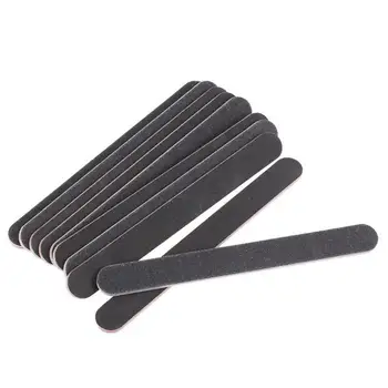 

10pcs Nailfile Professional Nail Buffer Black Sandpaper Strong Straight Angle 100/180 Buffing Sanding Files