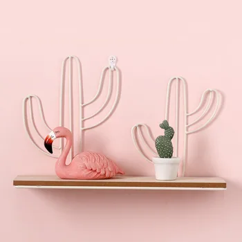

Wrought Iron Wooden Wall Shelf Cactus Rack Storage Shelf Sundries Organization Flower Pot Book Storage Rack Room Wall Decoration