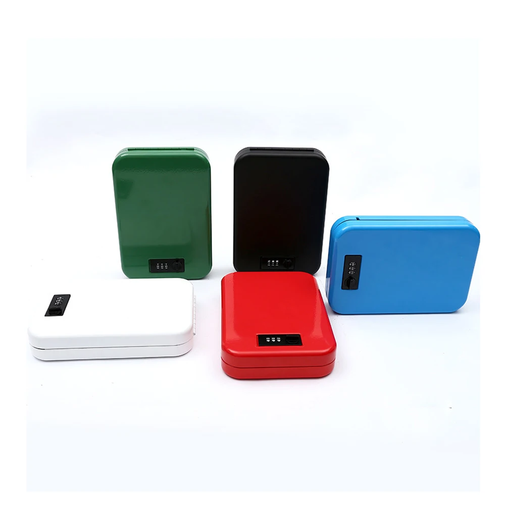 Caja de Seguridad portátil para coche, caja de seguridad con contraseña, de acero laminado en frío de 1mm, 5 colores, para guardar joyas y dinero