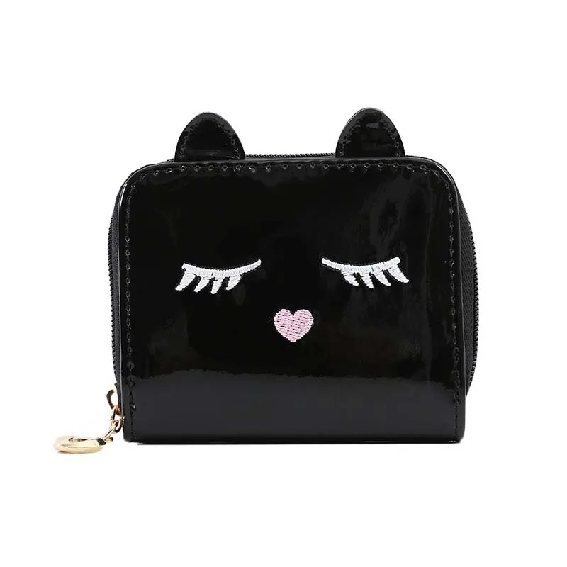 black Женские лазерные милые кошельки для девушек и детей, PU кошелек с голограммой, клатч, сумочка с кисточками, мини маленькие сумки для монет - Цвет: black