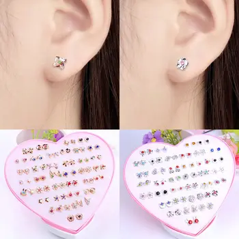 

1pair Women Girls Crystal Diamante Flower Stud Earrings Jewelry