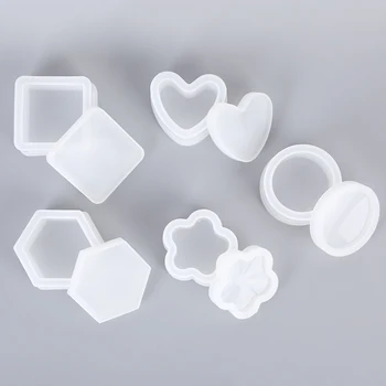 

New Transparent Silicone Mould Necklace Mold Resin Decorative Craft DIY Hexagonal Storage Box Epoxy Resin Molds For Jewelry
