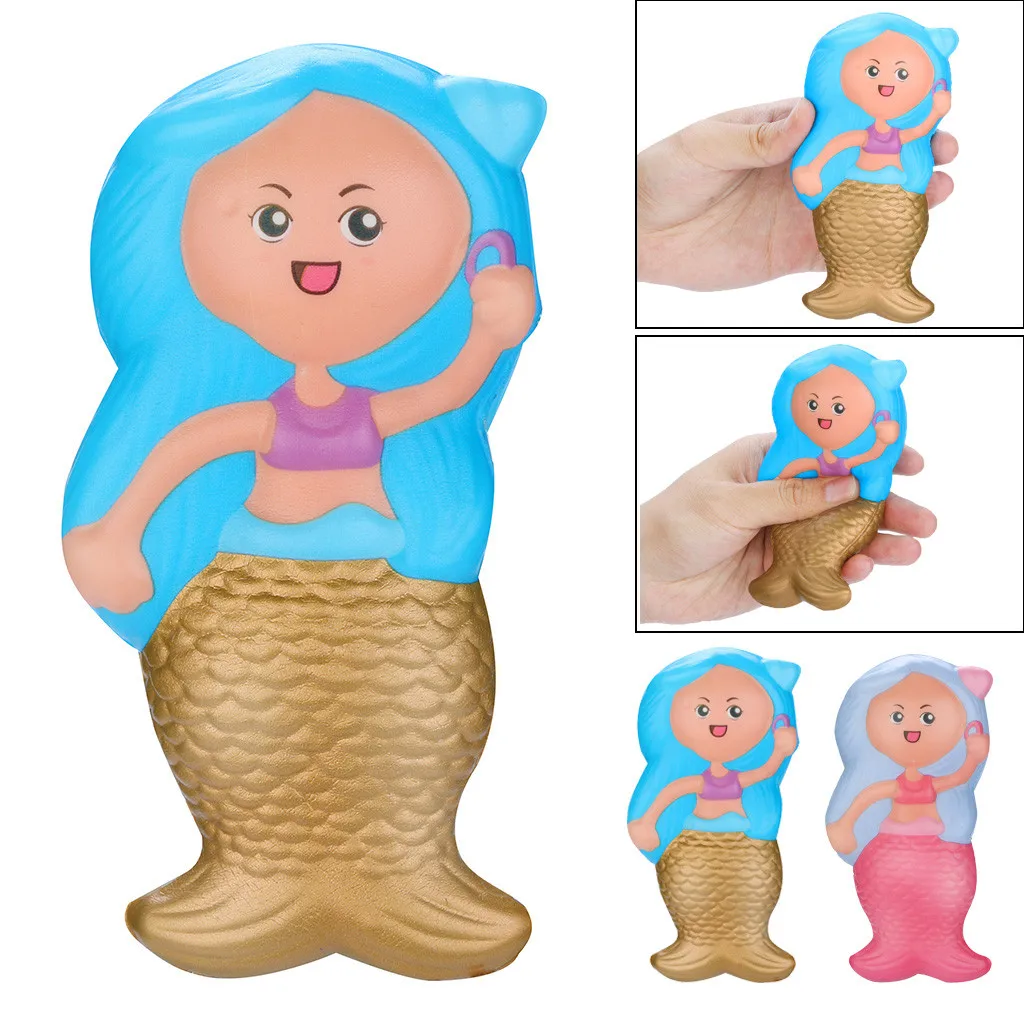 Игрушки для снятия стресса Kawaii Squeeze Toys мягкая игрушка-давилка Русалка медленно поднимающийся крем ароматизированные игрушки для снятия стресса GiftsW806