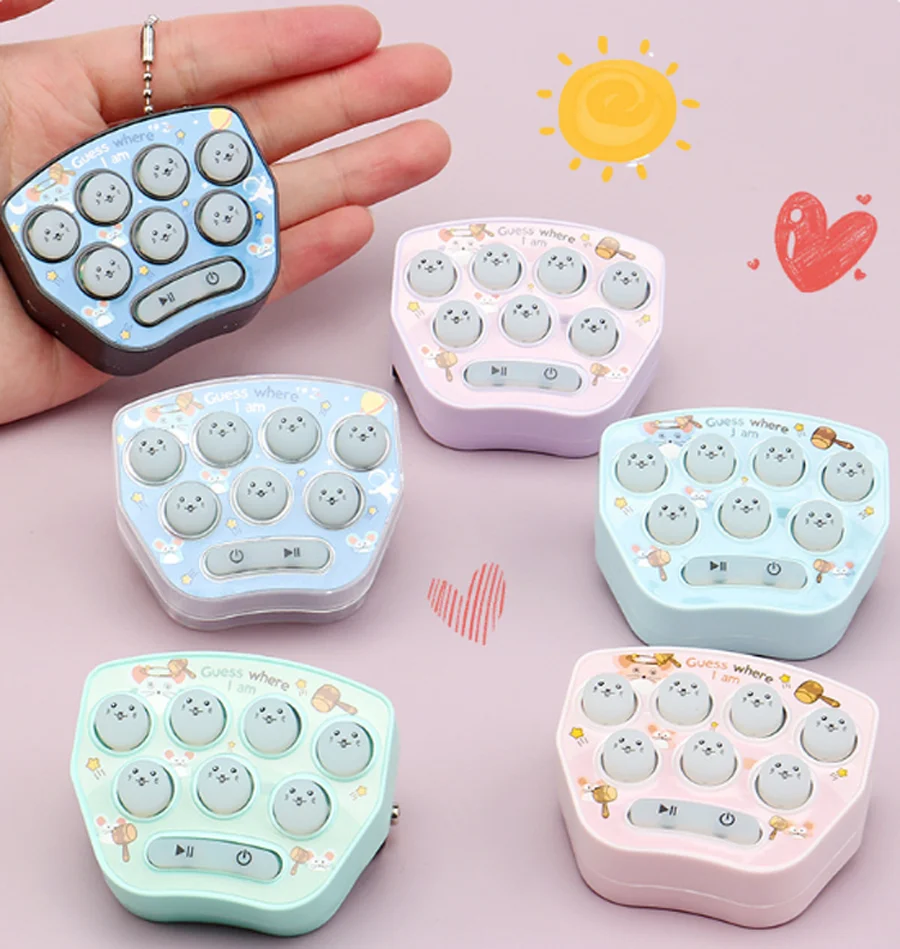 Mini Portable Game Console Keychain Children Handheld Game Console Toy Puzzle Nostalgic Cartoon Creative New Year Christmas Gift