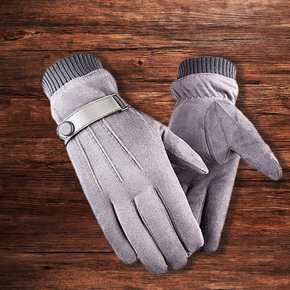 Пара мужских мотоциклетных перчаток полный палец Зимние теплые перчатки мотоциклетные перчатки сенсорный экран Нескользящие плюс бархат для велоспорта