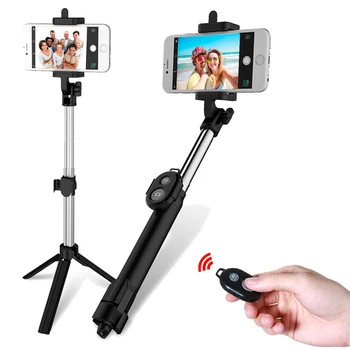 

3 In 1 Wireless BT Selfie Stick Foldable Tripod Expandable Monopod Remote Shutter Handheld Selfie Stick For IPhone IOS Android
