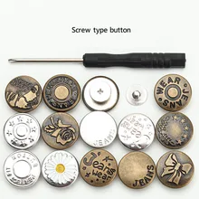 Aliexpress - Pants Replacement Buttons Replace 17mm Jeans Buttons 20/50 Pack Trouser Buttons for Jeans with Rivets Jeans Button Tools