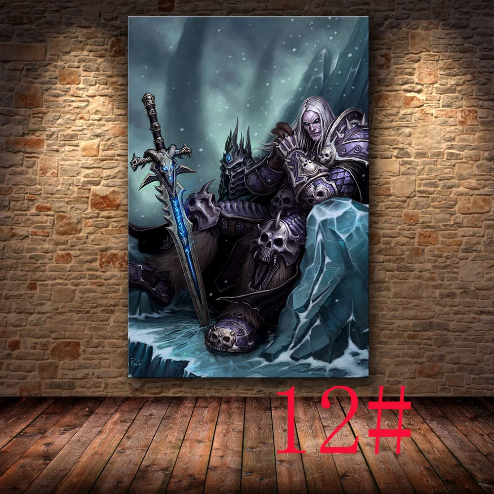 Без рамы Плакат Украшение живопись World of Warcraft 8,0 карта на HD холсте Картина на холсте настенная живопись холст - Цвет: 12