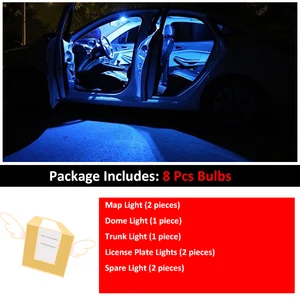 Image 2 - 8 Pcs רכב לבן פנים LED אור הנורה חבילה עבור 2016 2017 2018 2019 סובארו Crosstrek מפת כיפת רישיון מנורה אור אביזרים