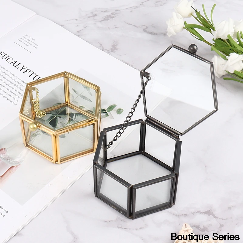 Fashion Geometric Glass Bead Box Dustproof Clear Glass Jewellery Box Ring Necklace Bracelet Storage Display  Desktop Accessories fashion geometric glass bead box dustproof clear glass jewellery box ring necklace bracelet storage display desktop accessories