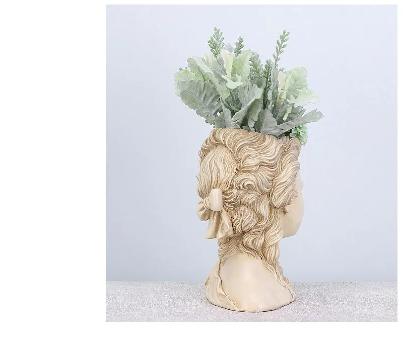 Греческая богиня моделирование штукатурка голова цветочный горшок рабочего Ретро растение суккулент бонсай украшение для дома ручной работы