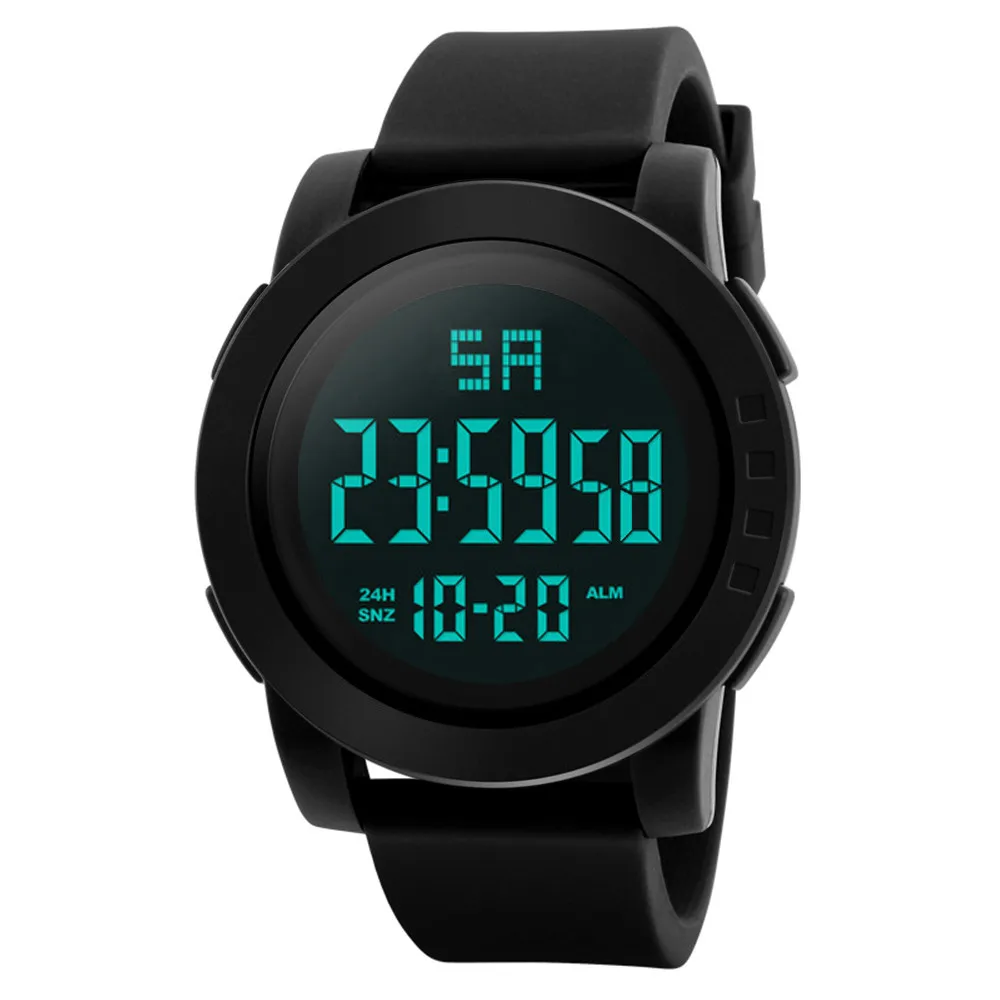 Honhx роскошный для мужчин цифровые часы водонепроницаемые военные спортивные наручные часы силиконовые спортивные часы светящийся светодиодный Будильник часы для мужчин