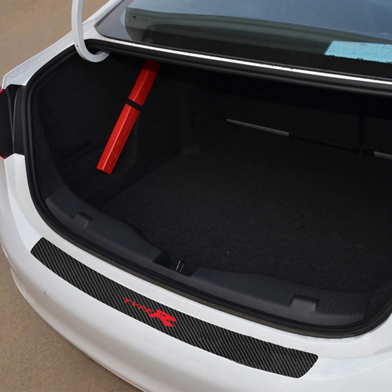 

Car Trunk PU Leather Sticker for Honda Civic Type R Rear Bumper Protector Trim Cover Protective Plate