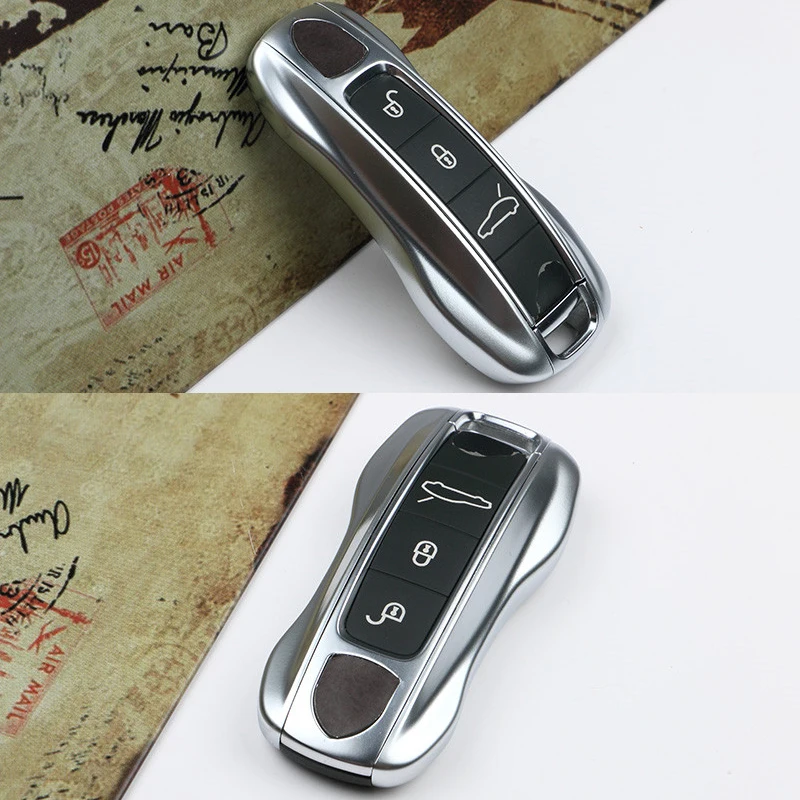 For Porsche Panamera 17+ Cayenne+ Smart Key Case Cover Remote Holder Shell 3 Buttons Bag Keychain