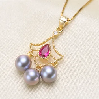 

Retro Style Metal 925 Sterling Silver Plating Karat Gold Tone Bail Connector Pearl Bead Caps Diy Pearl Jewelry Accessories