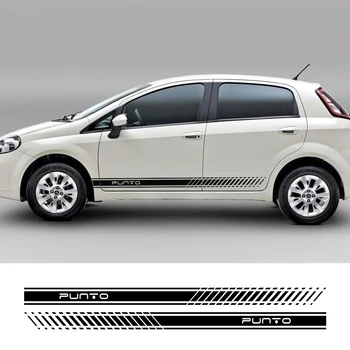 

2PCS Auto Vinyl Film Decals DIY Car Long Side Stripes Stickers For FIAT Punto DIY Automobiles Decoration Car Tuning Accessories