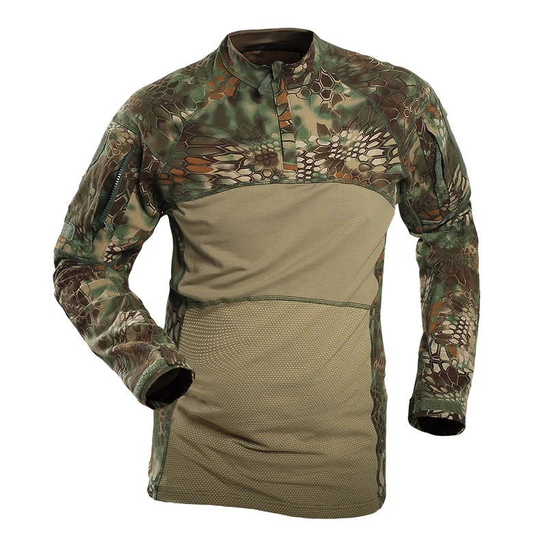 camuflagem algodão militar uniforme t camisa multicam