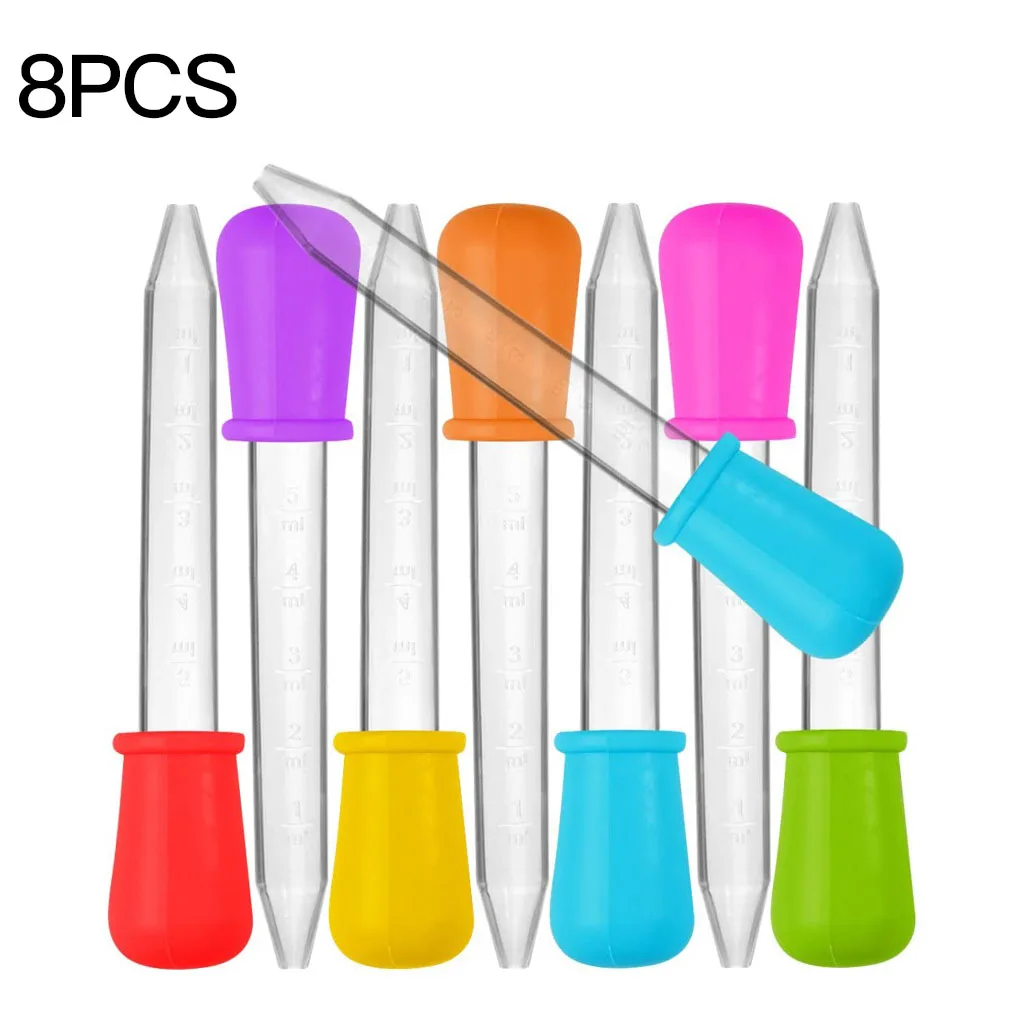 Baby Dropper Medicine-Device Utensils Pipette Silicone Child Infant 5ML 8pcs