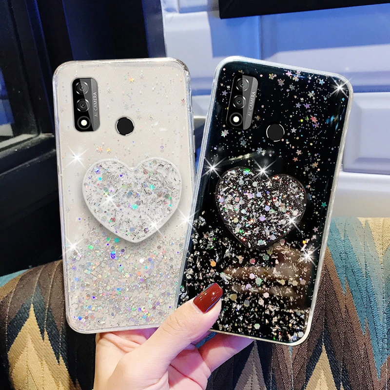 P Smart 2021 2019 2020 Z Bling Glitter Case For Huawei P30 Lite P40 P20 Pro Capa Honor 8X 9X 9A 9C 9S 20s 30s 10I 20I Cover | Мобильные