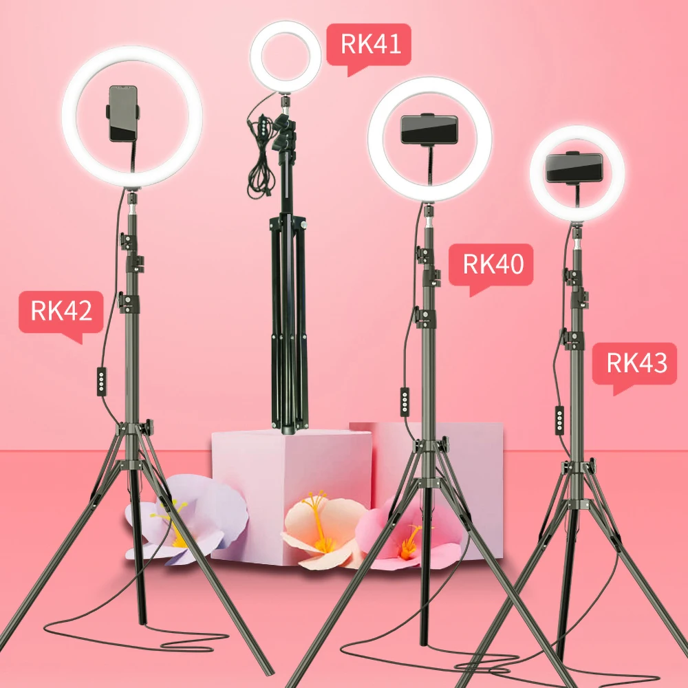 Universal LED Ring Light Photo Studio Camera Light Photography Dimmable Video Light For Makeup Selfie With Phone Holder
