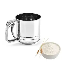 Ручной инструмент для выпечки торта из нержавеющей стали ручной муки порошок сетка чашка сито шейкер, мука, кухня, фильтр U90A