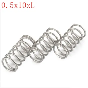 

10pcs wire diameter 0.5mm OD 10mm 0.5x10xL Stainless Steel Micro Small Compression spring length 10mm-50mm