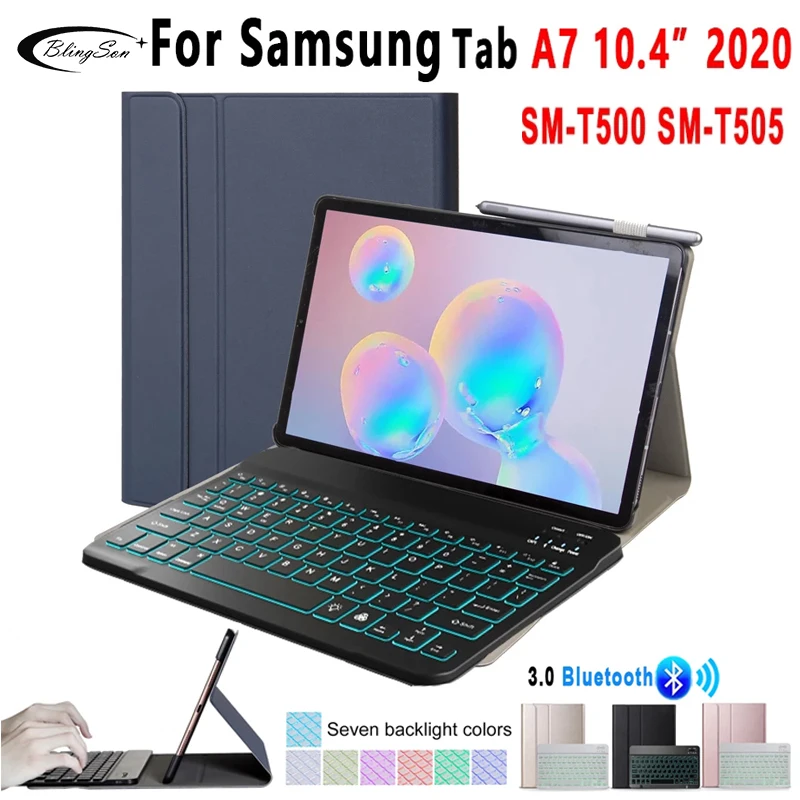 Клавиатура с подсветкой чехол для Samsung Galaxy Tab A7 10 4 дюймов 2020 планшет принципиально