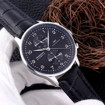 

IWC- New Automatic Mechanical Men women Watch Silver Blue Stainless Steel Transparent Sapphire Glass Glide AAA Watches 936