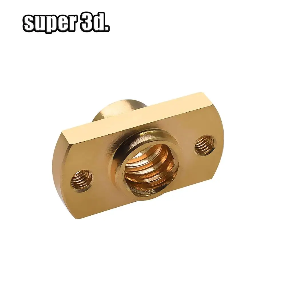 2 개/몫 T8 리드 스크류 너트 피치 2mm 리드 8mm 황동 T8x8mm 플랜지 리드 스크류 너트 CNC 부품 3D 프린터 액세서리