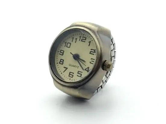 10 шт./лот, кольца для наручных часов, винтажные бронзовые часы, кольцо, эластичное кварцевое кольцо, часы для женщин, студентов, подарок