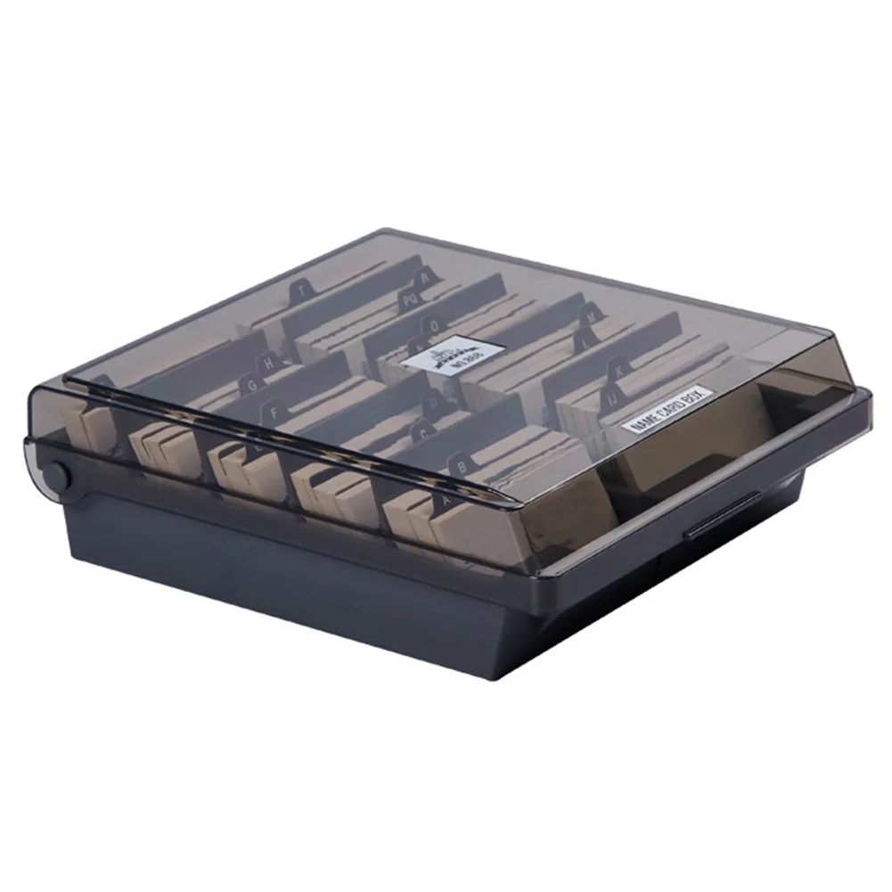 Alphabetical File Home Translucent Organizer Office ABS Holder Business Card Box School Large Capacity Storage Classification