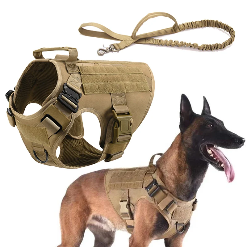 Military Dog Tactical Harness Pet Training Dog Vest Metal Buckle German
