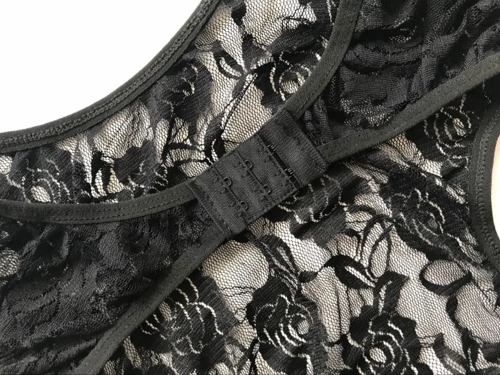 Сексуальное кружевное нижнее белье комбинация с открытой спиной длинным рукавом